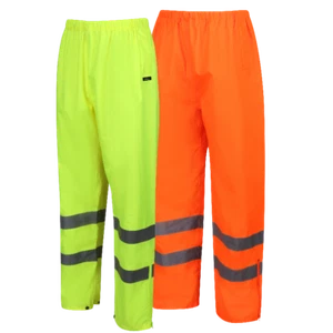 Traega TBRT37 Respirable Impermeable Alta Vis Seguridad Sobre Pantalones Clase 2 Ropa de Trabajo - Imagen 1 de 5