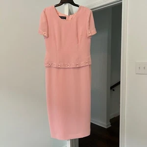 Donna Morgan Pink Dress Suit Set Petite Floral Occasion Party Size 12 - Picture 1 of 9