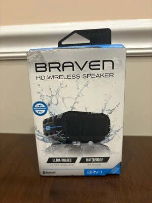 Braven BRV-1 Bluetooth Waterproof Rugged Wireless Speaker - Black and Cyan - Image 1 of 4