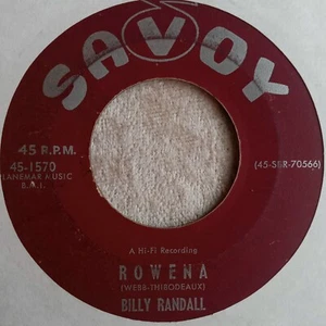 1959 ROCKABILLY (COMPED) Billy Randall "Bye-Bye-Teacher / Rowena" 45 bopper teen - Imagen 1 de 3