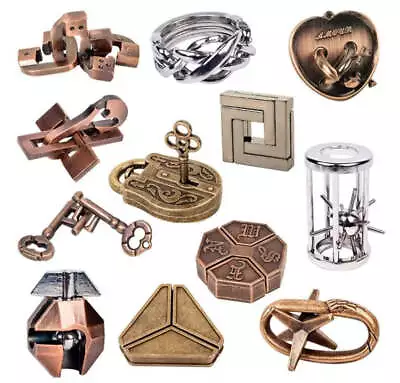 ⚙️ 5Pcs Brain Teaser Puzzle Game Toy for Kids & Adults - IQ Challenge Metal Deco - Image 1 of 3