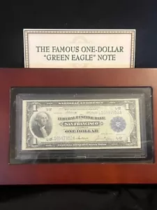 1918 Series $1 One Dollar Federal Reserve Note in Wood Case San Francisco LOOK! - Picture 1 of 7