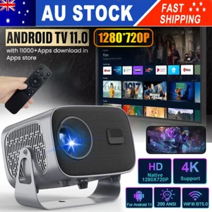 4K Mini Projector WiFi Bluetooth Android 11 Portable Home Theater Projector Home - Picture 1 of 20