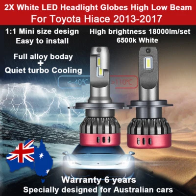 For Toyota Hiace 2015 2016 Headlight Globes Full Dipped Beam LED bulb 18000LM  - image 1 of 4