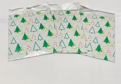 Christmas Tree Gift Wrap Folded Lot of 3 Pkgs 3 Sheets Each 8.2 Sq Ft NEW! - Image 1 of 3