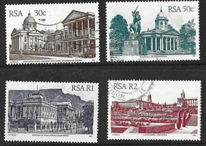 SUDÁFRICA 1982 Conjunto de 4 valores superiores - SG 524/527- ARQUITECTURA - Fina Usada - Imagen 1 de 2