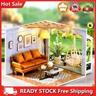 Wooden Assembled Doll House Toys Handmade Battery Powered for Birthday Gifts (D