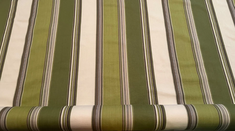 Tela Schumacher "Addison Cotton Stripe" Color - Raya Vert 100% algodón Foto 1 de 4