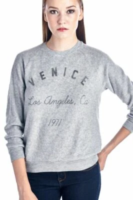 NEW PROJECT SOCIAL T WOMENS VENICE LOS ANGELES CALIFORNIA SWEATSHIRT L/S GREY XS - Image 1 of 4