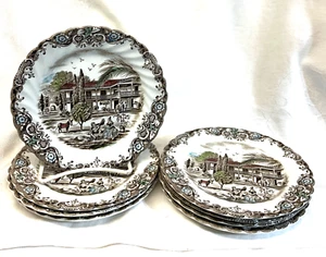 (8) Hacienda 4411 HERITAGE HALL Johnson Bros BREAD and BUTTER PLATES  6 1/4" - Picture 1 of 3