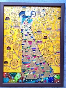 Gift for couple Tree of life Klimt Anniversary engagement gift Original painting - Picture 1 of 15