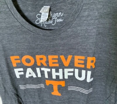Univ Tennessee Volunteers Forever Faithful NCAA Grey Logo T-Shirt Slub sz M - Image 1 of 3