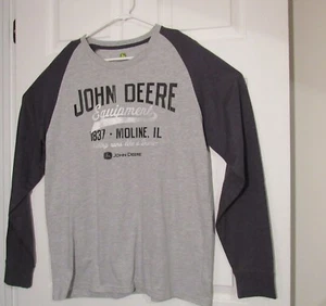 Camisa gris adulto John Deere para hombre L/S, estampado gráfico, Moline IL, talla: L - Imagen 1 de 8
