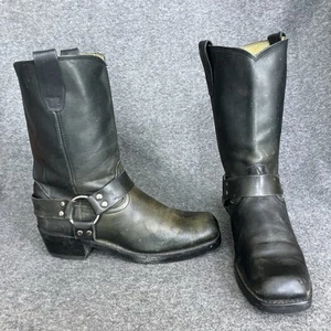 VTG Durango Harness Western Boots Womens 8 M Black Moto Oiled Leather ISSUES - Picture 1 of 17