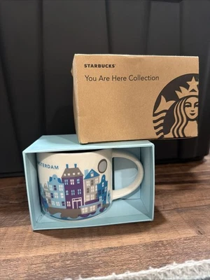 Starbucks Amsterdam YAH Mug Canal Netherlands Coffee Cup You Are Here W/ Box - Image 1 of 4