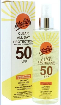 Malibu Clear All Day SPF 50 Clear Spray Sun Protection, 250ml (GM990EU) - Image 1 of 4