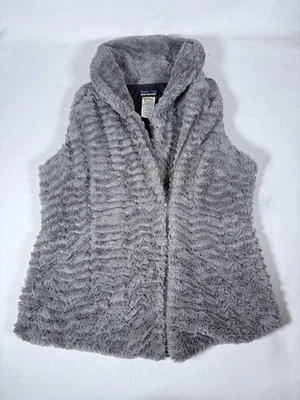 Chaleco PATAGONIA Gris Pelaje Imitación Piel Sin Mangas Asimétrico Cremallera TALLA GRANDE Acogedor  Foto 1 de 4