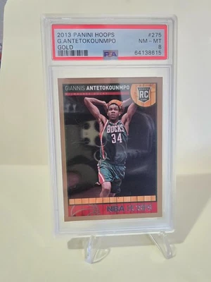 2013 Panini обручи GIANNIS ANTETOKOUNMPO *новичок золото * #275 класса PSA 8 - Изображение 1 из 2