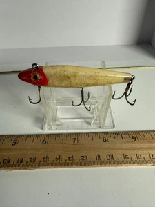Vintage L&S MirroLure 52M11 4,5" Red Head White Topwater Lure - Bild 1 von 5