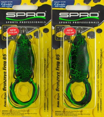 (LOT OF 2) SPRO BRONZEYE FROG 65 5/8OZ SBEF65KPT KRYPTONITE BN2111 - Image 1 of 3