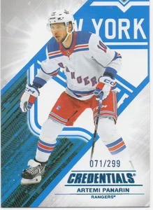 24-25 2024-25 Credenciales Artemi Panarin AZUL #10-Rangers-Solo existen 299-71/299 - Imagen 1 de 1