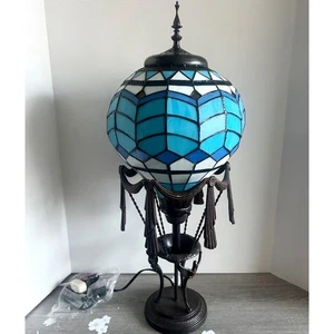 Design Toscano Tiffany Style Victorian Stained Glass Hot Air Balloon Lamp HTF - Picture 1 of 10