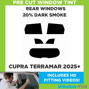 Für Cupra Terramar 2025+ Vorgefertigte Fensterfolie Hinten 20% Dunkel Rauch Film - Picture 1 of 9