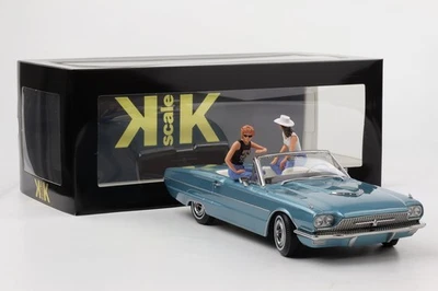 1:18 KK-Scale Ford Thunderbird 1966 Come Film Thelma & Louise Celeste Con Figu - Immagine 1 di 4