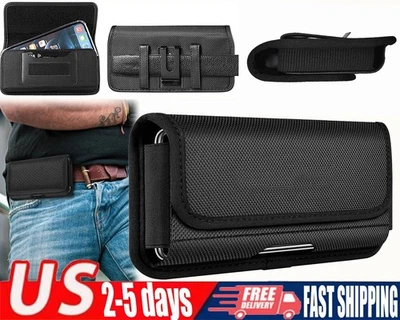 Nylon Phone Bag Pouch Case Belt Clip Holster  For iPhone 17 16 15 14 13 Pro Max - Image 1 of 4