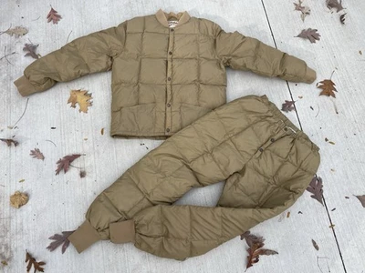 Vintage Men's Cabela's Premier Goose Down Puffer Jacket & Pants Set Tan SIZE L - Image 1 of 4