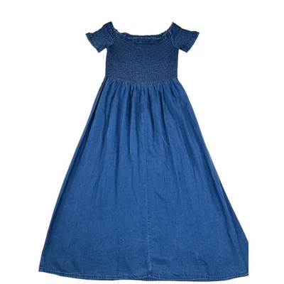 Old Navy Women's Small Blue Off The Shoulder Smocked Maxi Dress - Image 1 of 4