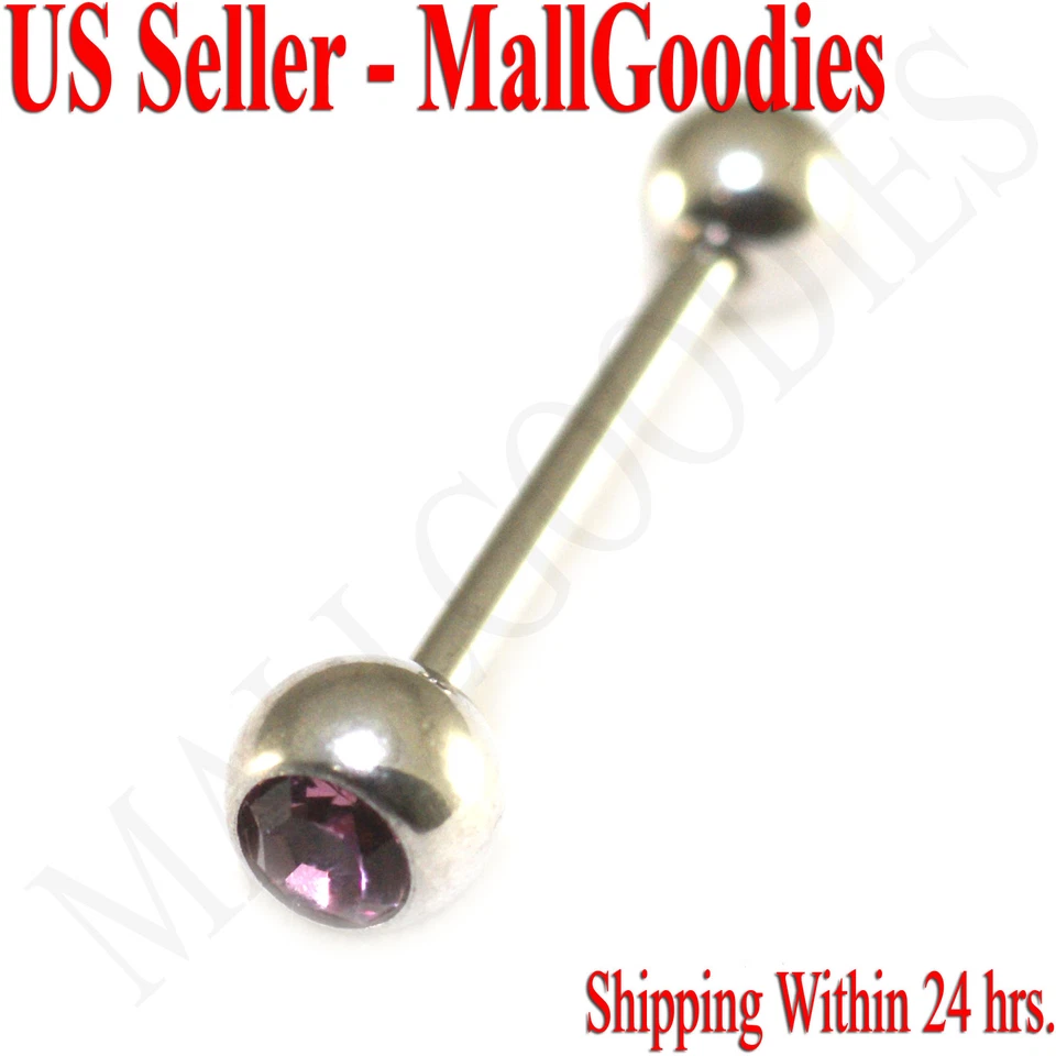 V096 Joias de Aço Cirúrgico Anéis de Língua Barbels Barras de Metal ESCOLHA SUAS CORES - Imagem 1 de 1