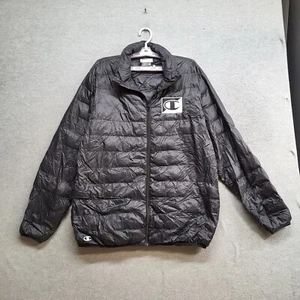 Champion Men Jacket XL Black Puffer Down Full Zip Logo - Picture 1 of 9