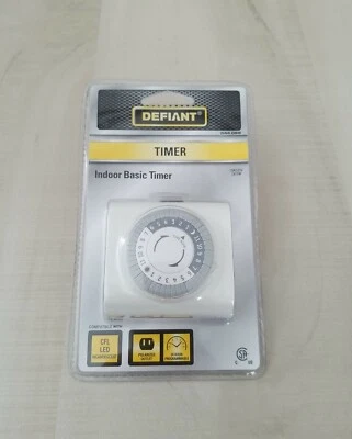 " NIP " Defiant # 544 068 Indoor Basic Timer 15 A / 125 V 24 HR.Programmable - Image 1 of 3