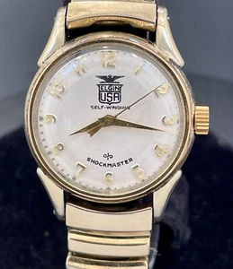 VINTAGE 31mm 1960s ELGIN SELFWINDIND USA AMERICAN EAGLE DIAL WATCH SERVICE 643 - Picture 1 of 14