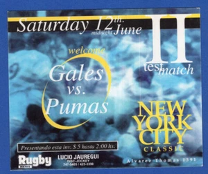 RUGBY, WHALES VS. PUMAS, TICKET - Picture 1 of 1
