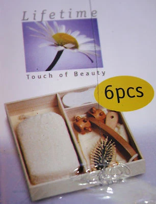 LIFETIME Wellnessset - Badezimmer Geschenk - Set Bürste Seifschwamm Massage Geschenkidee