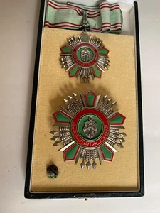 1959 Tunisia Order of the Republic 2nd Class Neck Badge & Star Medal Nichan Box - Picture 1 of 10
