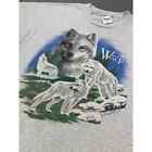Vintage Wolf T Shirt '94 90s Grey Large Murina USA Cotton Big Face Animal Nature