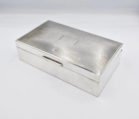ART DECO STERLING SILVER CIGAR BOX Birmingham 1967 Cover