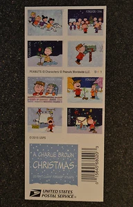 2015USA #5021-5030 Forever Charlie Brown Christmas Booklet of 20 Mint **flaw** - Picture 1 of 2