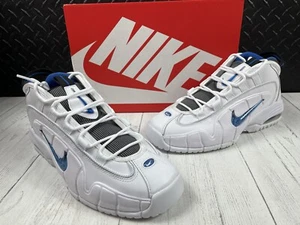 Size 10-New Nike Air Max Penny 1 Home 2022 White Royal Black Mens DV0684-100 - Picture 1 of 12