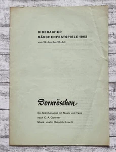 1962 Biberacher Märchenfestspiele Dornröschen Werbung Reklame Broschüre Vintage - Picture 1 of 5