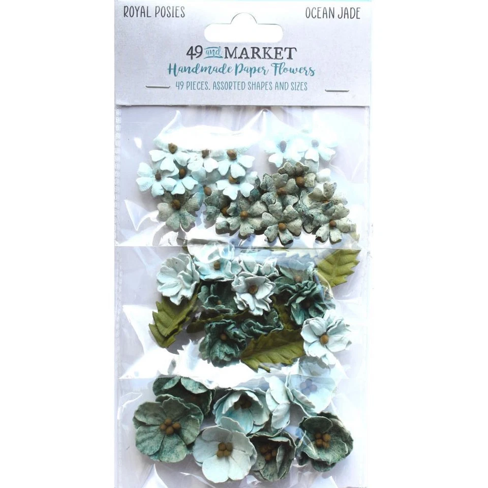 49 and Market Paper Flowers - Royal Posies - Ocean Jade, RP-34123 - Image 1 of 1