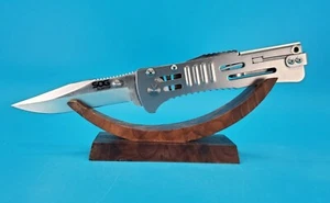 SOG Slimjim Lockback A/O Assisted AUS-8 Satin Plain Folding Knife! - Picture 1 of 12
