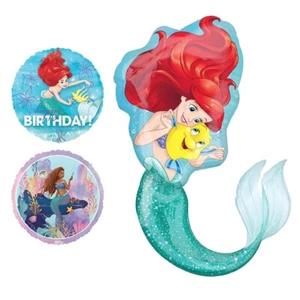 Ariel The Little Mermaid Birthday Balloons Kids Party - Foil Latex Shaped - Picture 1 of 12