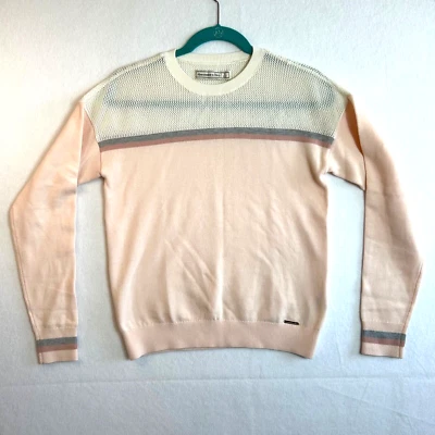 Abercrombie & Fitch Women's Crew Neck Pullover Slim fit Sweater Mesh Pink Size S — 第 1/4 张图片