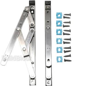 Fensterscharniere Reibung Stays Kit Made in UK UPVC 10" Zoll oben aufgehängt PVC - Bild 1 von 30