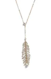 Nadri 301318 Feather Lariat Necklace in Gold - Picture 1 of 1