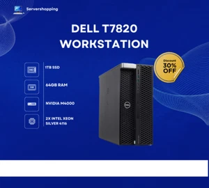 DELL T7820 Workstation 2 X Intel Xeon Silver 4116 64GB DDR4 Memory 1TB SSD M4000 - Picture 1 of 6